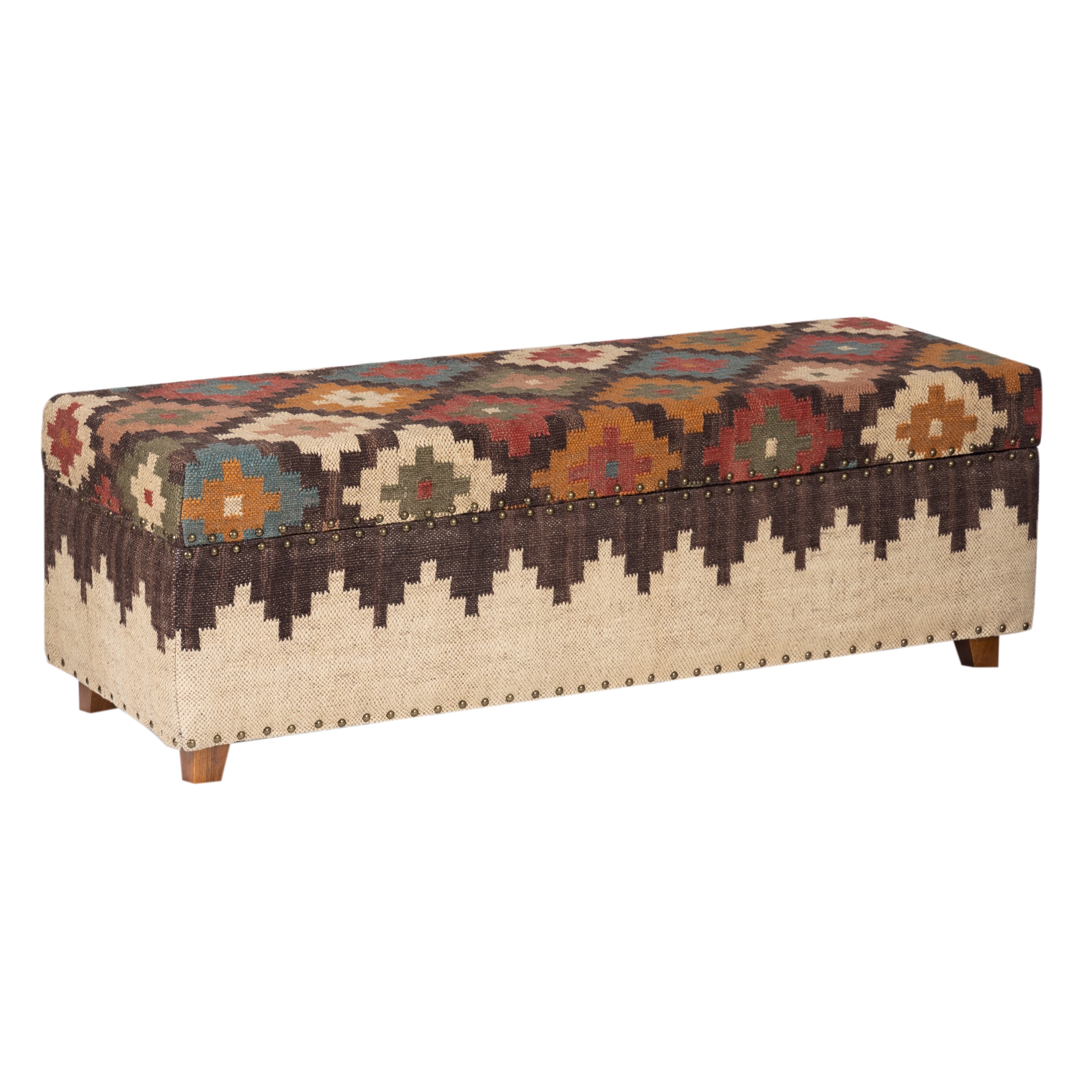 Kilim storage shop bench