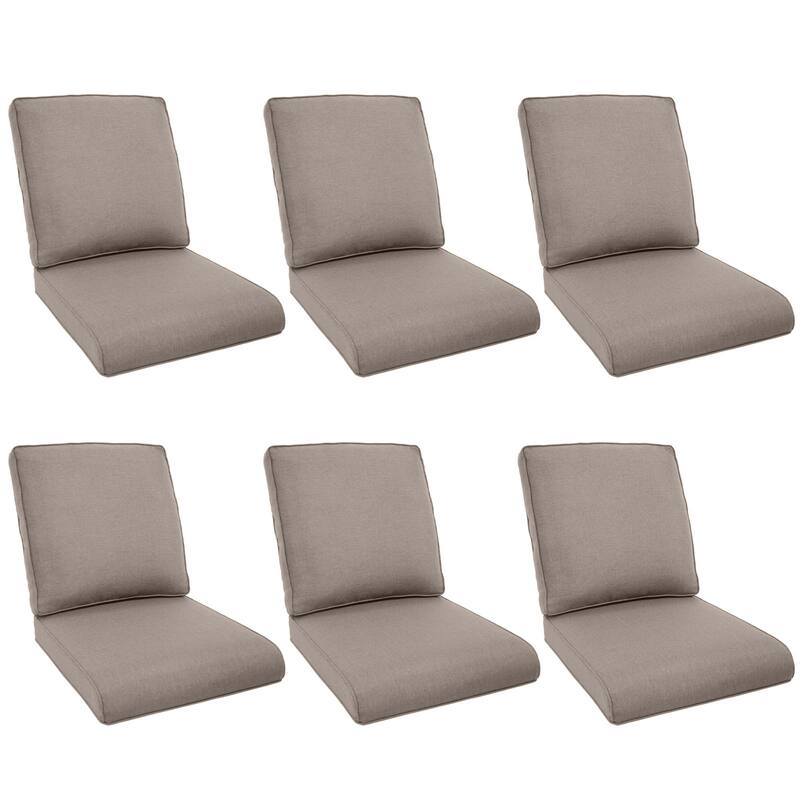 Pocassy 22x25x4" Outdoor Cushion for Swivel Chairs Sofa Set - Grey Cushion - 6 Set Seat & Back Cushion