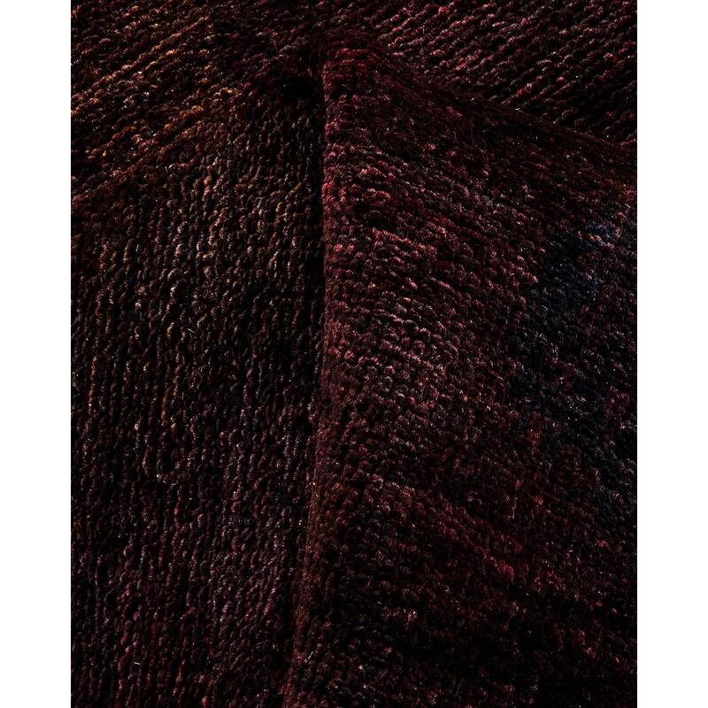 Overton Hand Knotted Wool Vintage Inspired Modern Contemporary Modern Brown Area Rug - 4' 1" x 10' 2"