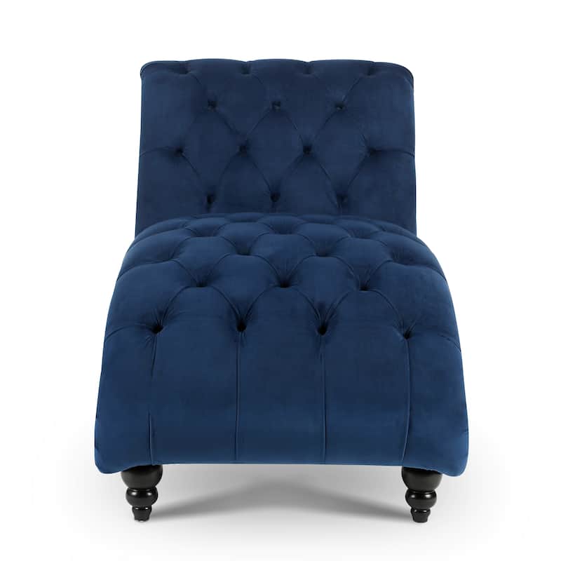 Armless Chaise Lounges with Buttons and Nailhead Trim