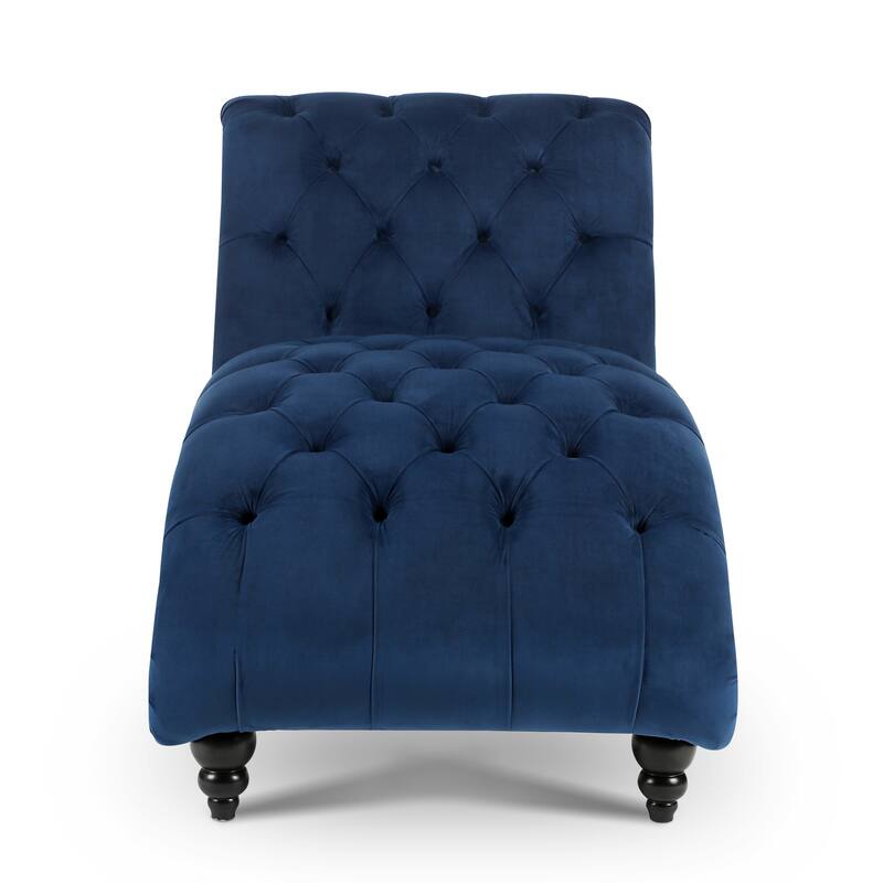 Modern 27.17" Upholstered Buttons Tufted Chaise Lounge Chair with Solid Wood Frame and Nailheads