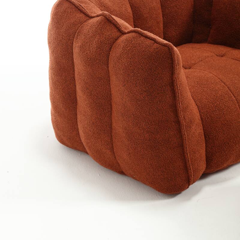 Chenille Bean Bag Chair Sets with Footstool and High-Resilience Foam