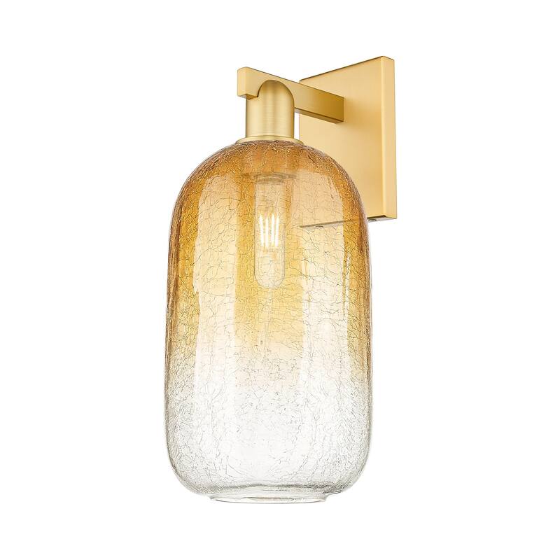 Innovations Lighting 716-1W-17-7 Brookhaven Cloche Sconce Brookhaven - Satin Gold / Amber