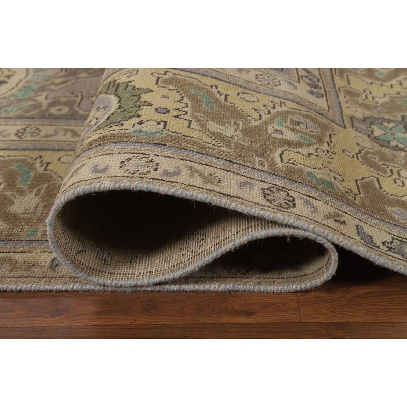 Traditional Grey Tabriz Persian Vintage Area Rug Handmade Wool Carpet - 9'7" x 12'7"
