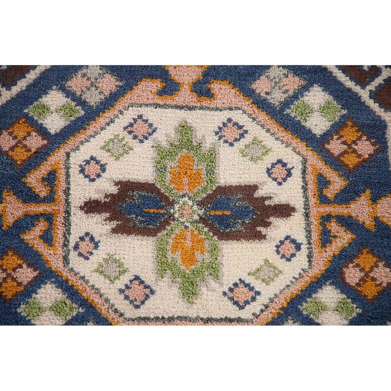 Geometric Kazak Oriental Area Rug Handmade Wool Carpet - 8'0" x 9'11"