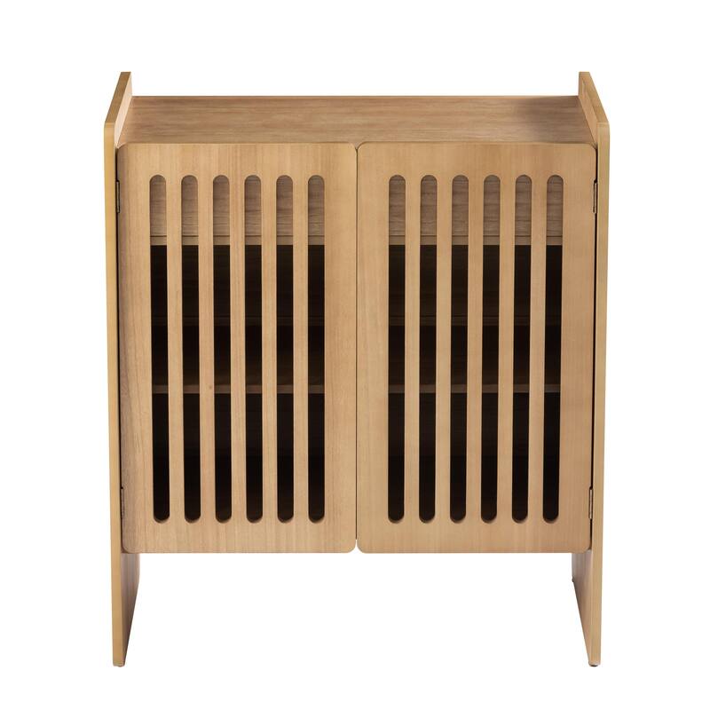 COZAYH Mid-Century Modern Buffet Cabinet with 2 Doors and Drawer, Magnetic Wooden Storage Cabinet for Living Room or Dining Room