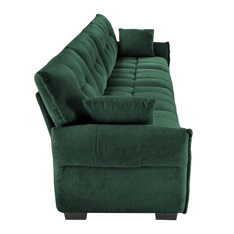 141.7" Chenille 5-Seat Sofa with Tufted Design,High-Resilience Sponge Cushions