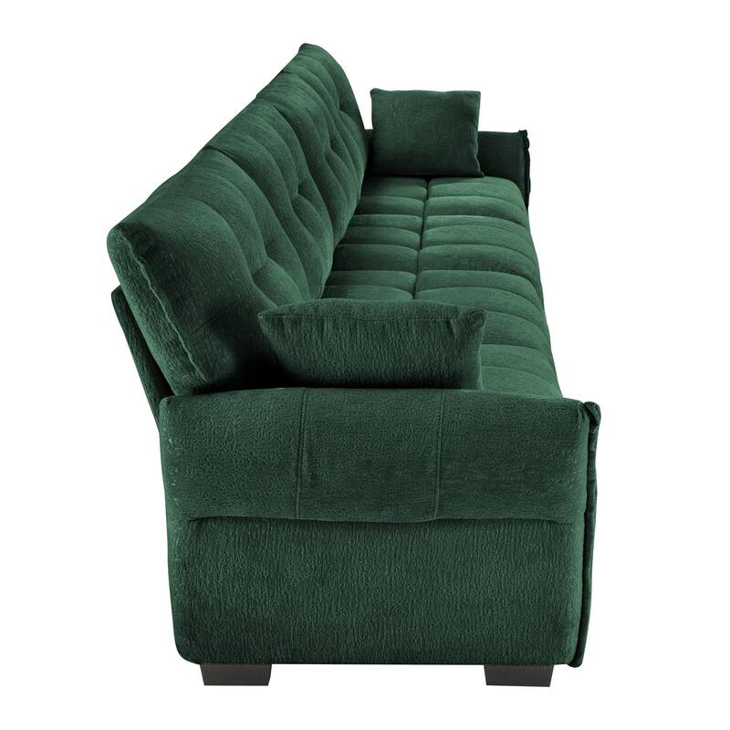 141.7" Chenille 5-Seat Sofa with Tufted Design & Sponge Cushions