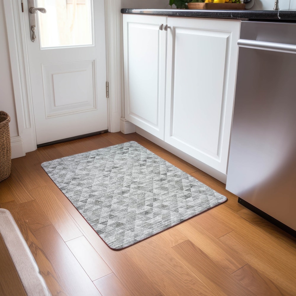 Machine Washable Indoor/ Outdoor Chantille Contemporary Mosaic Rug