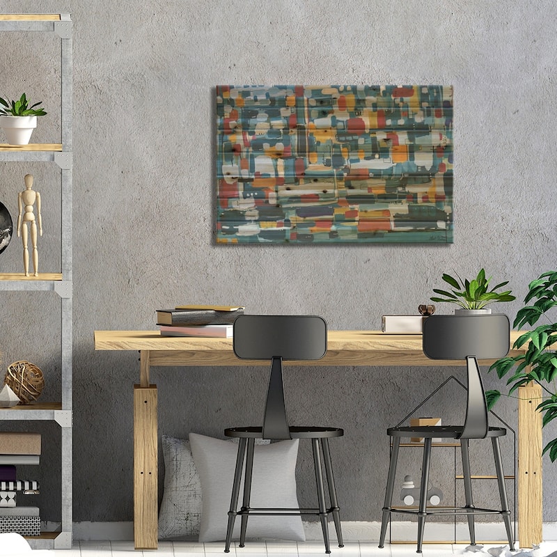 Modern Theory Print On Wood by Leah Nadeau - Multi-Color