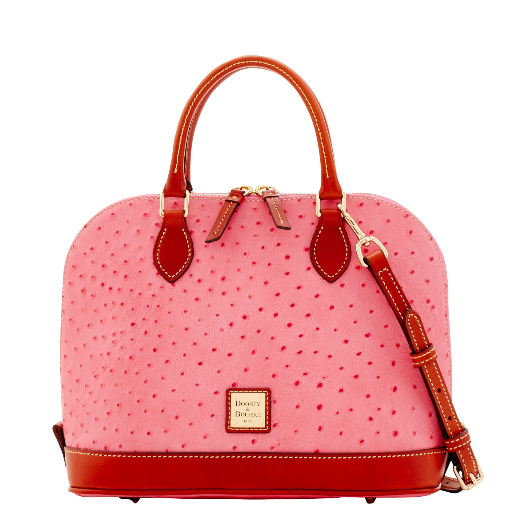 dooney & bourke ostrich zip zip satchel