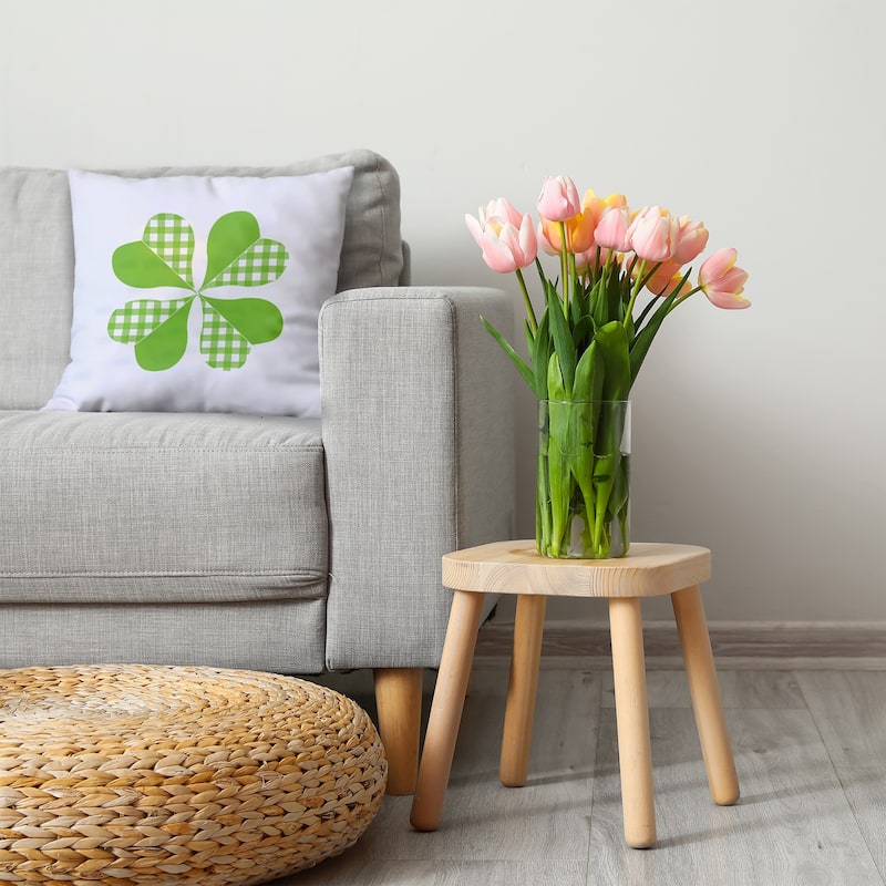 Checkered Clover Accent Pillow