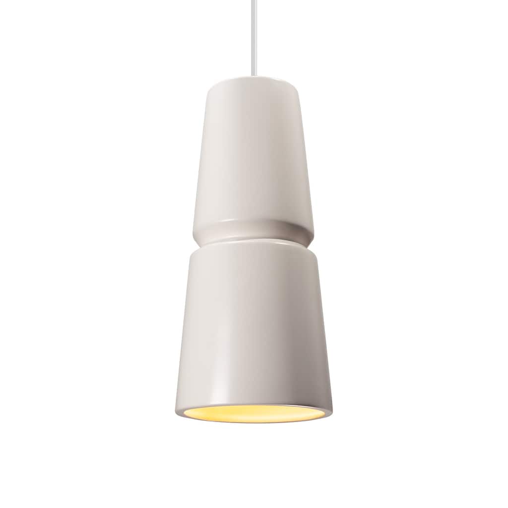 Carson Carrington Salleryd Cone Matte White Pendant - Brushed Nickel, Matte White, White