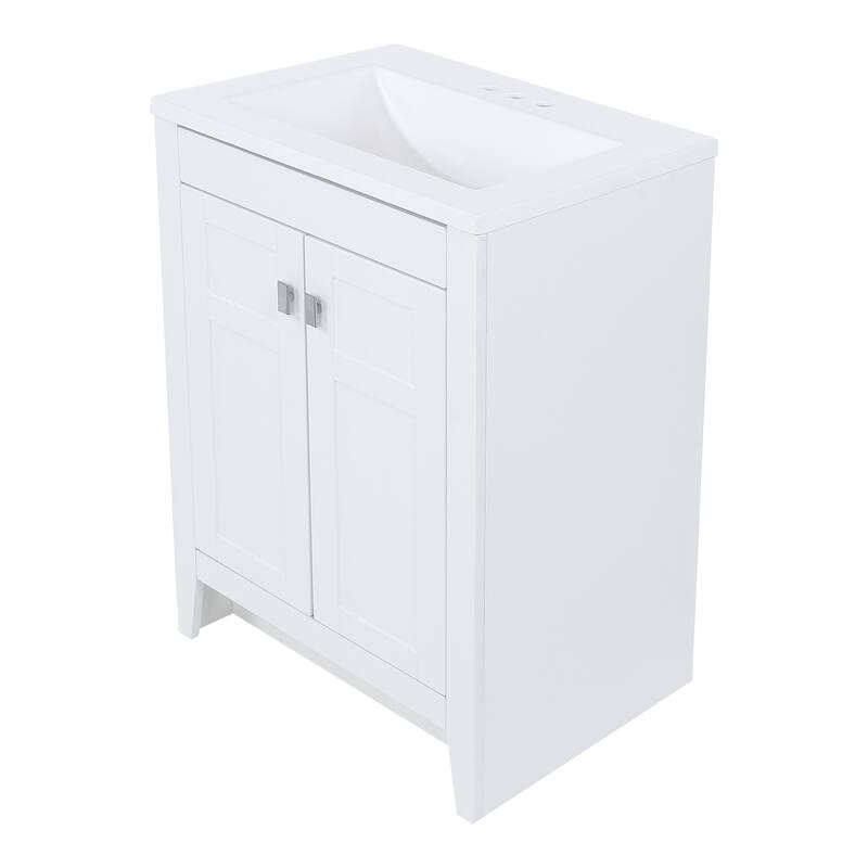 Lonsdale 24.5" 2-Door Bathroom Cabinet With White Sink Top - 24.5 in.