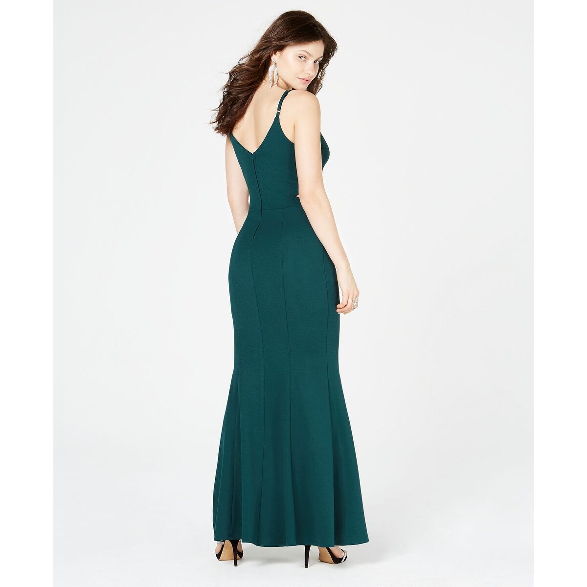 green emerald velvet dress 3