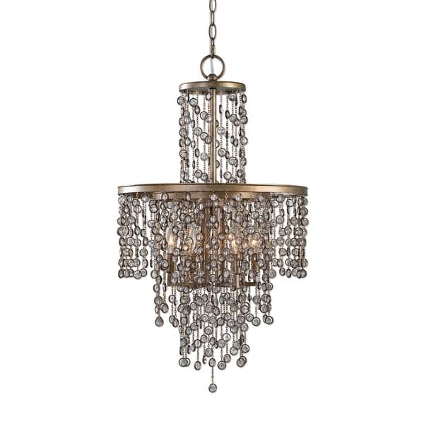 slide 1 of 1, Uttermost Valka 6 Light 19" Wide Chandelier with Crystal Accents Silver