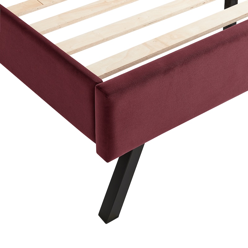 Studio Living Ashton Full Upholstered Bed in Velvet Fabric