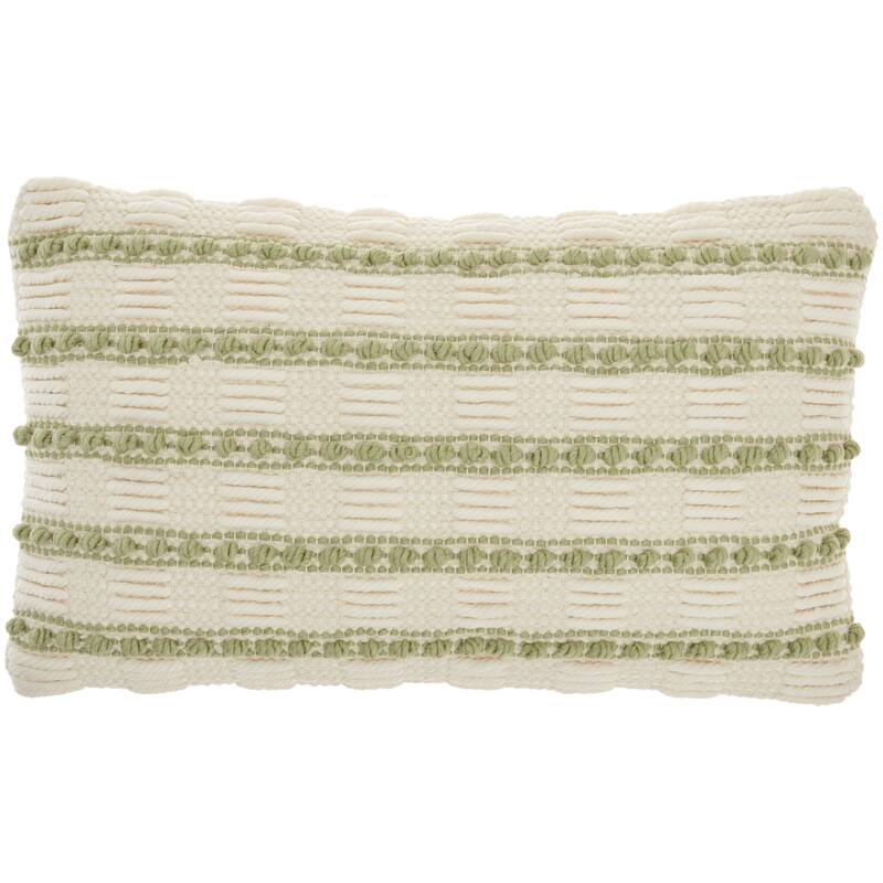 Mina Victory Life Styles Woven Lines And Dots Textured Throw Pillow