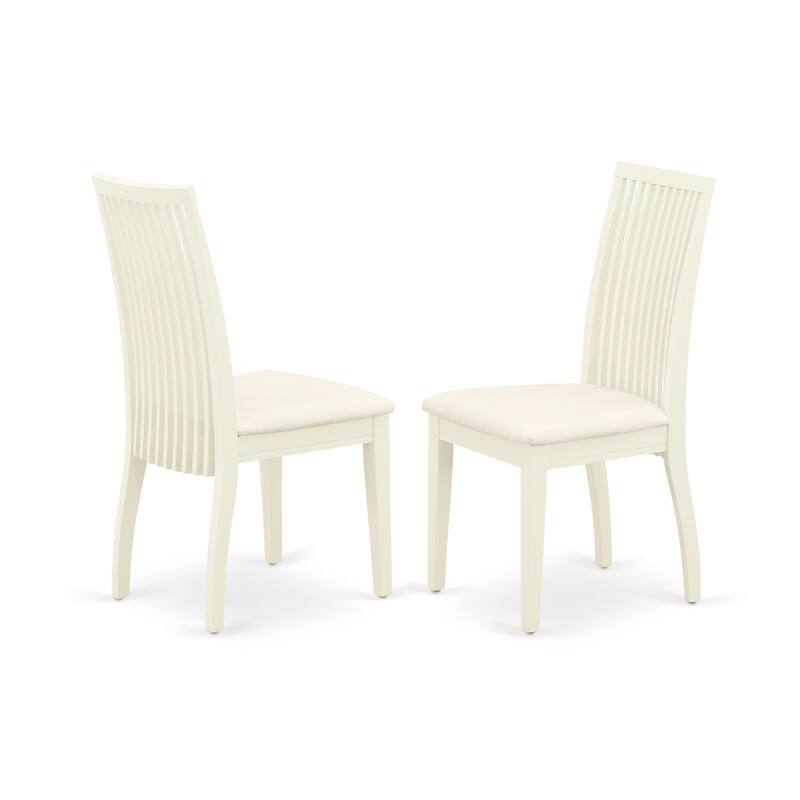 3-Piece Linen White Finish Solid Wood Top - Dining Room Set - Seats 4