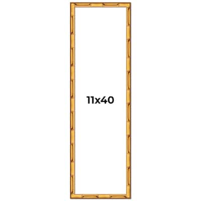 11x40 Frame Gold Bamboo Picture Frame Modern Photo Frame Includes UV Acrylic Shatter Guard Front Acid Free Foam Backing Board