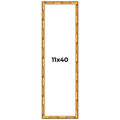 11x40 Frame Gold Bamboo Solid Wood Picture Frame | 1 Inch Moulding