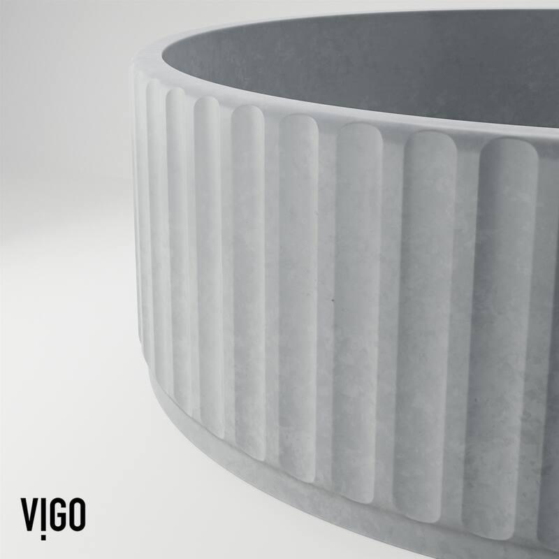 Vigo VGT2094 Windsor 16" Circular Concrete Vessel Bathroom Sink with