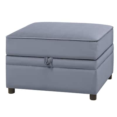 Grey Rectangle Storage Ottoman