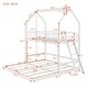 preview thumbnail 16 of 25, Artistic House-Shaped Twin Over Twin Bunk Bed with Extendable Trundle and Ladder