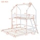 preview thumbnail 14 of 40, Twin Over Twin-Twin House Bunk Bed with Ladder L-Shaped Bunk Bed