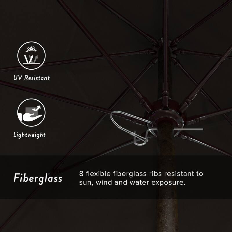 California Umbrella 9' Rd. Aluminum Frame, Fiberglass Rib Market Umbrella, Push Open, Bronze Finish, Pacifica Fabric