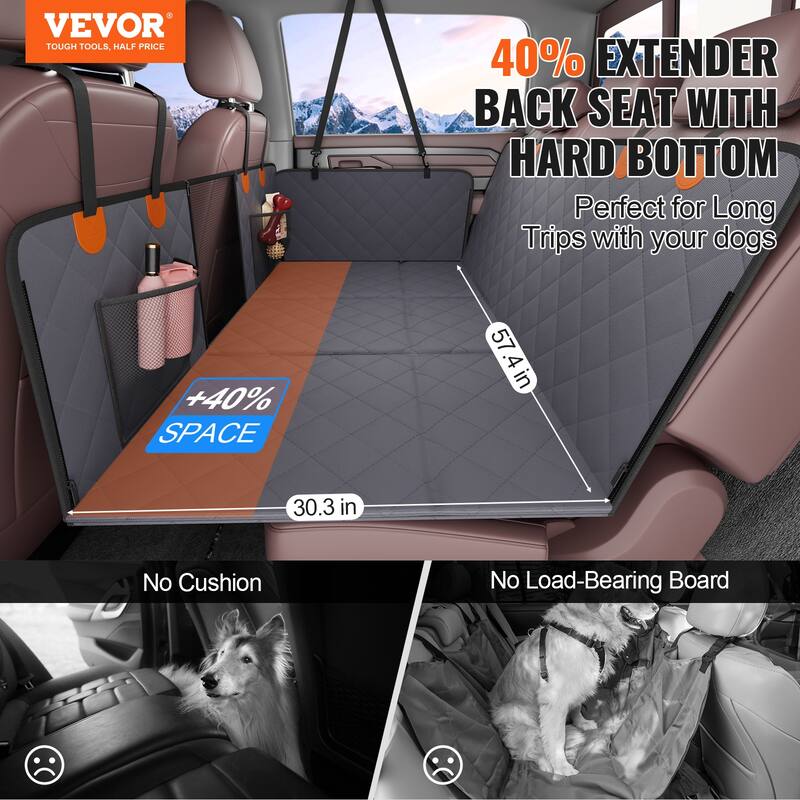 Back Seat Extender for Dogs,Dog Hammock for Car Back seat,Dog Car Seat Cover with Hard Bottom Dog Car Seat Bed