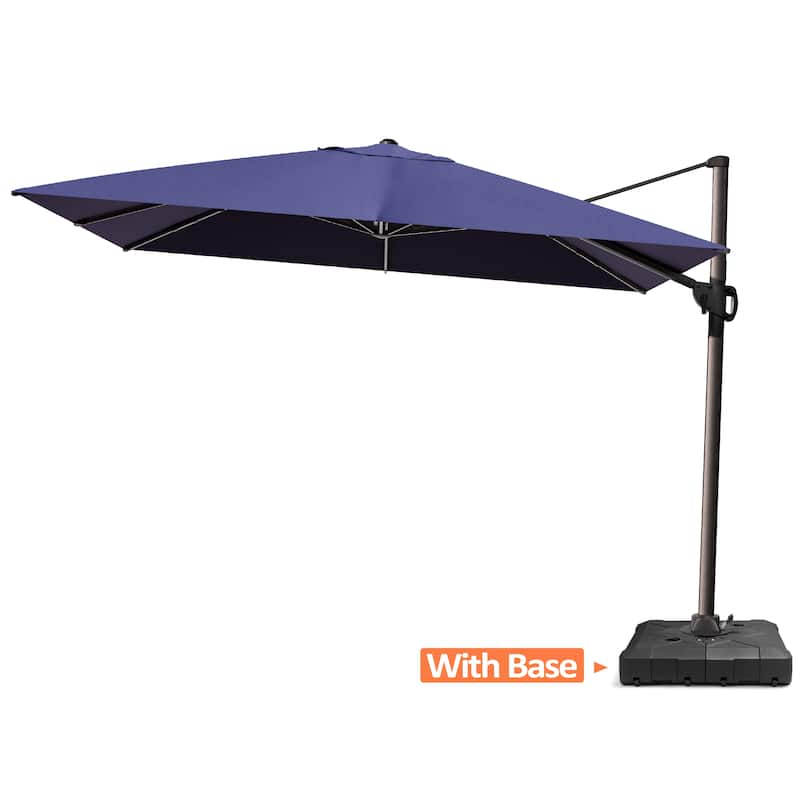 Outdoor Patio 9 FT x 11.5 FT Cantilever-Offset Umbrella with Wheel Base