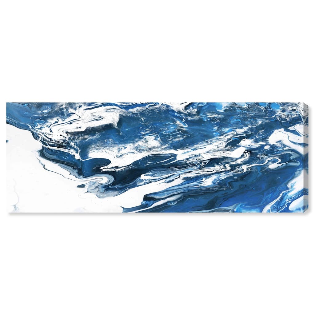 Suman Blue Panoramic Canvas by Art Remedy, Gallery Wrapped