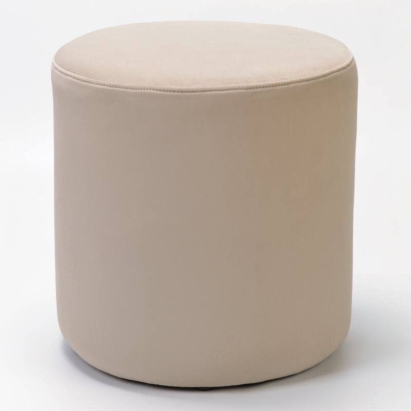 KINWELL Round Upholstered Pouf Ottoman Footrest