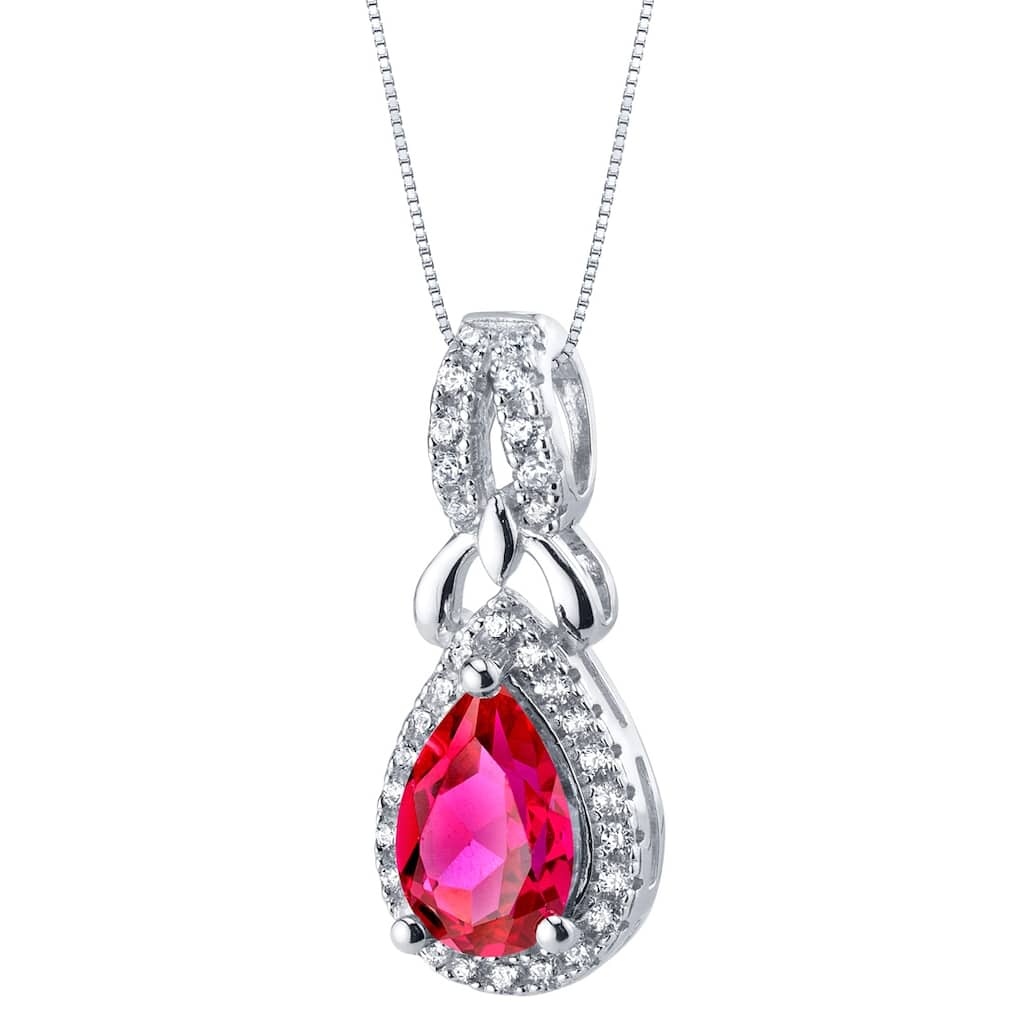 1.5 ct Ruby Pendant in Sterling Silver