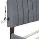 preview thumbnail 31 of 32, Eye-catching Design Teddy Fleece Upholstered Platform Bed with Twin XL Trundle, LED Light, Queen Size