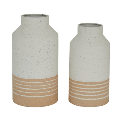 White Iron Farmhouse Vase (Set of 2)