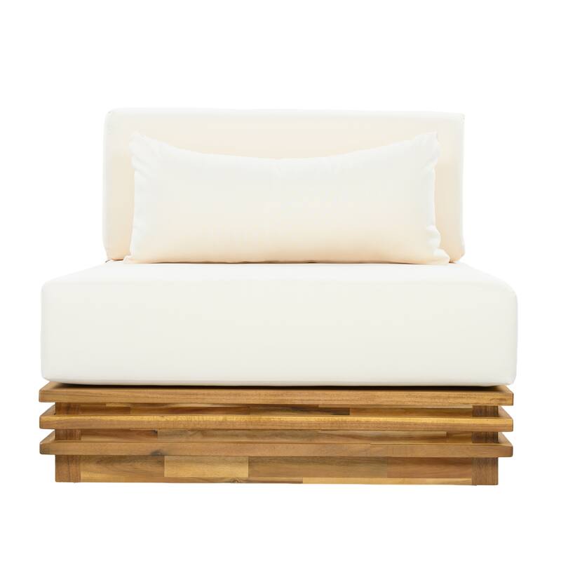 Christopher Knight Home - Solvane Outdoor Solid Wood Conversation Set with Cushions and Side Table