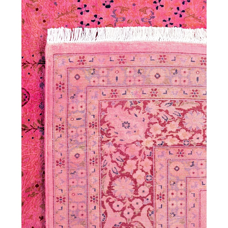 Overdyed One-of-a-Kind Hand-Knotted Area Rug - Pink - 8' 1" x 15' 8"