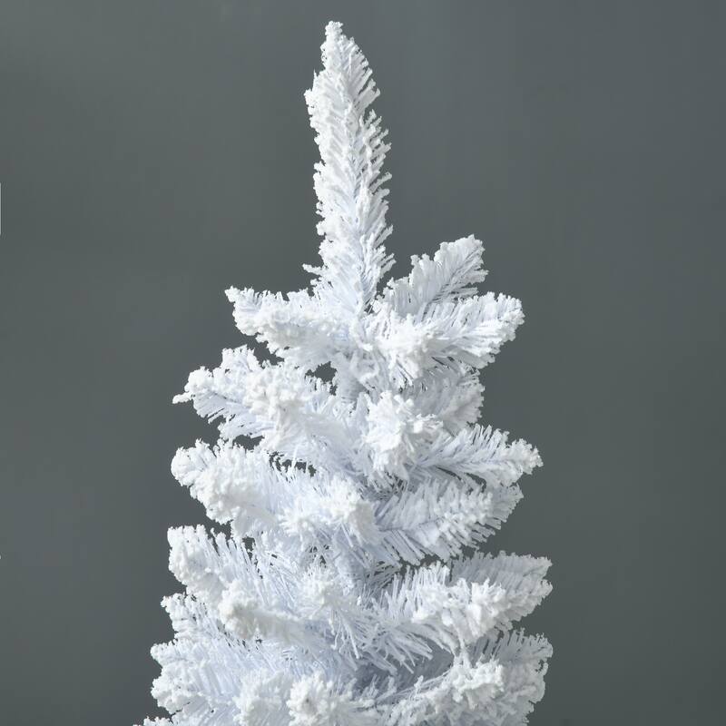 White Artificial Christmas Tree - Sectioned Design, Detachable Base, Easy Assembly