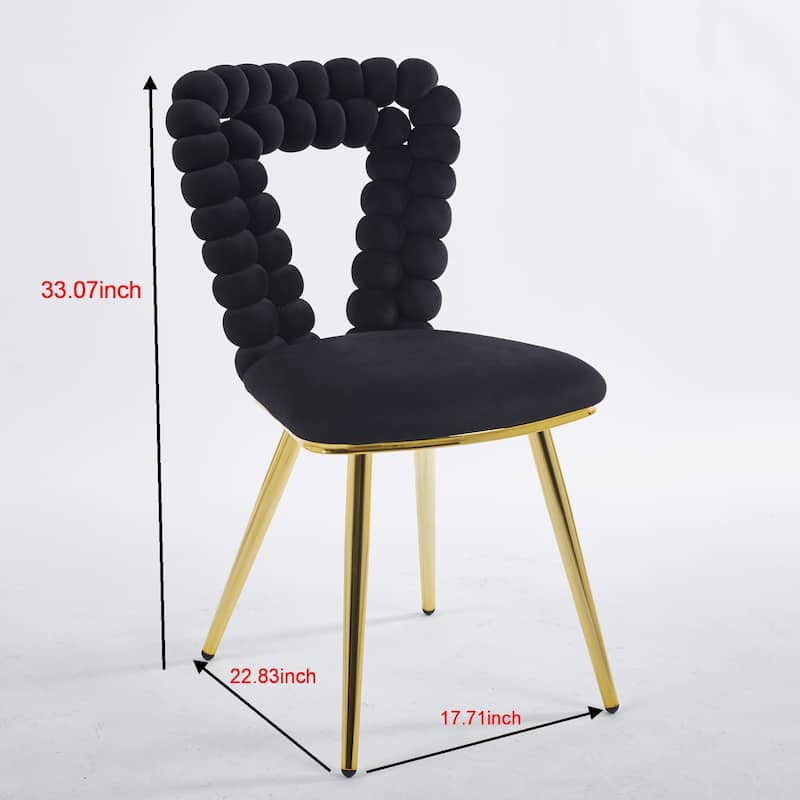 Modern 22.04" Accent Chairs with Iron Tube Legs and Comfortable Backrest (Set of 2)