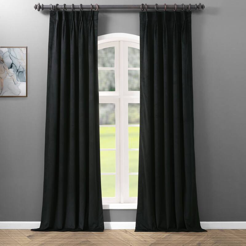 Exclusive Fabrics Signature Pleated Blackout Velvet Curtain (1 Panel)