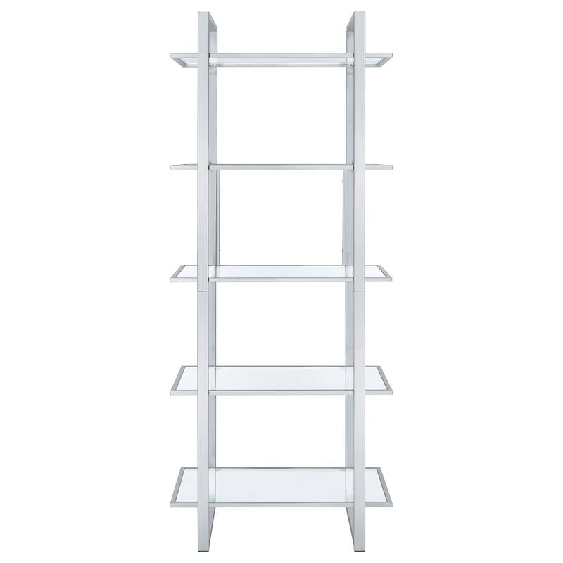 Hartford 79-inch 5-shelf Glass Bookshelf - 31.50" x 17.75" x 79.00"