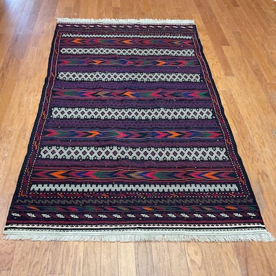 HERAT ORIENTAL Handmade Soumak Wool Rug - 4' x 7'