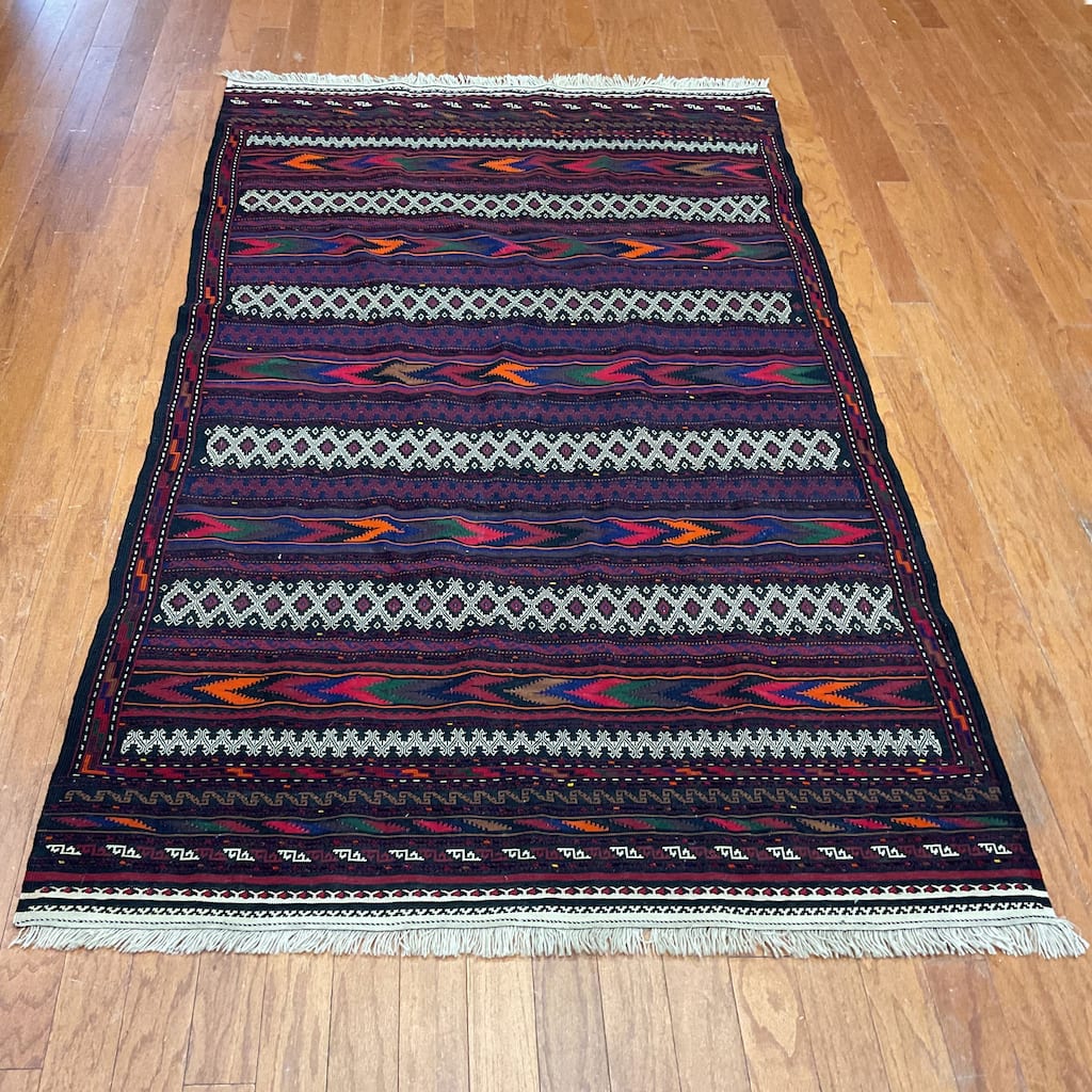 HERAT ORIENTAL Handmade Soumak Wool Rug - 4' x 7'