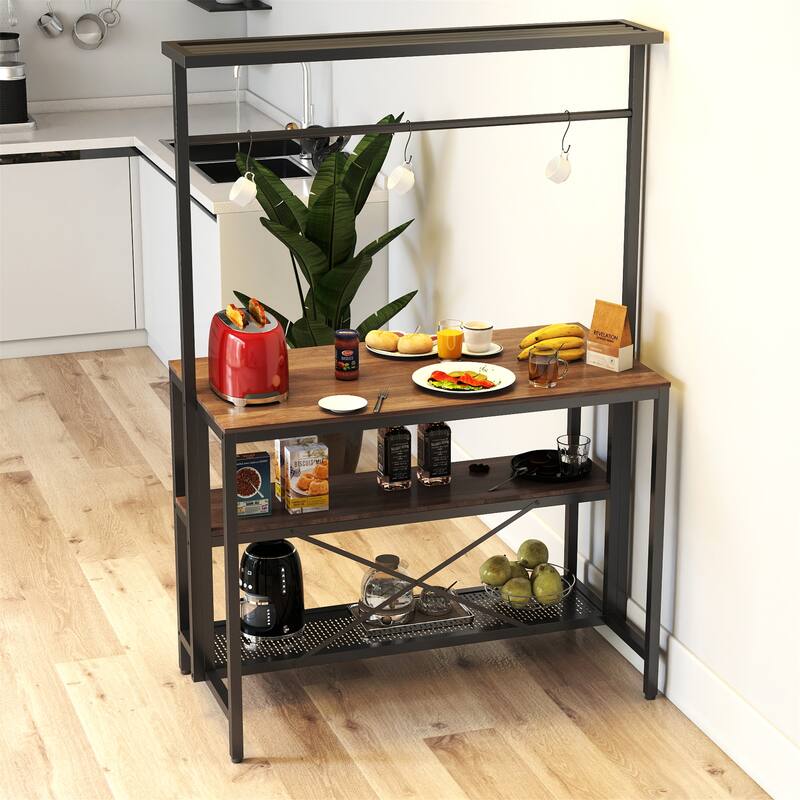 3 Tier Kitchen Island, Microwave Stand Oven Shelf with Storage