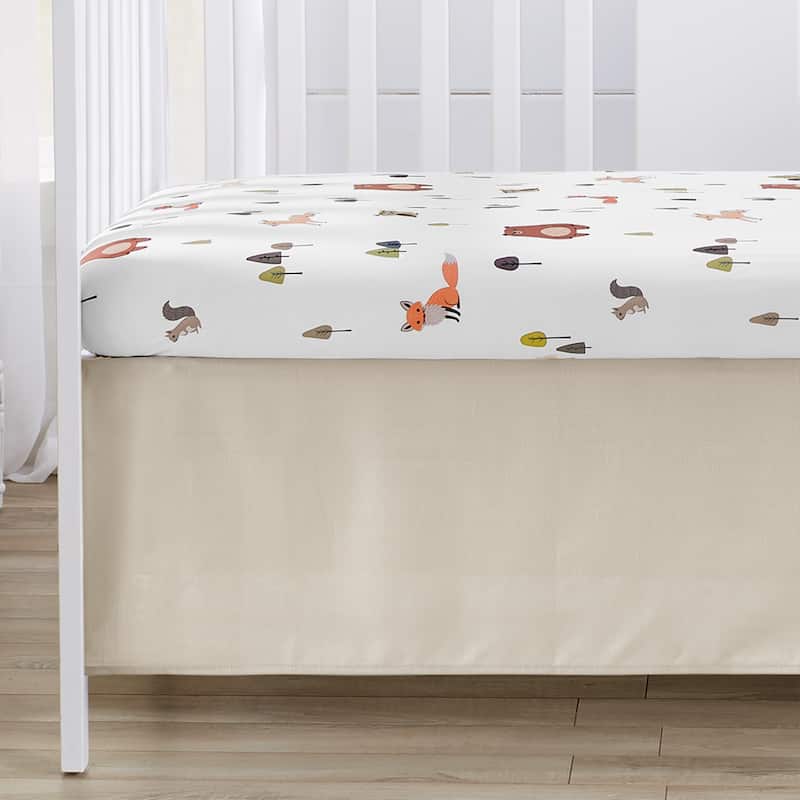 Sweet Jojo Designs Woodland Animals Boy Girl Gender Neutral 3p Nursery Crib Bedding Set Green Beige Watercolor Animal Brown Bear