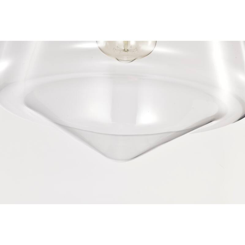 Zylo Semi-Flush Mount Metal Ceiling Lamp with Clear Glass Shade