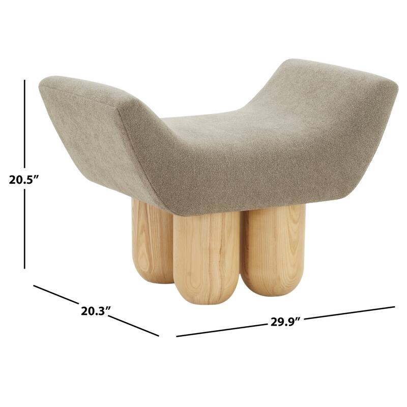 SAFAVIEH Couture Peshah Upholstered Ottoman (Fully Assembled)