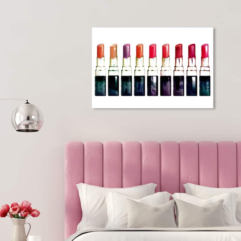 Wynwood Studio Canvas Fashion and Glam Lipstick Galore Red and Dark Red Glam Wall Art Canvas Print - 20 x 30